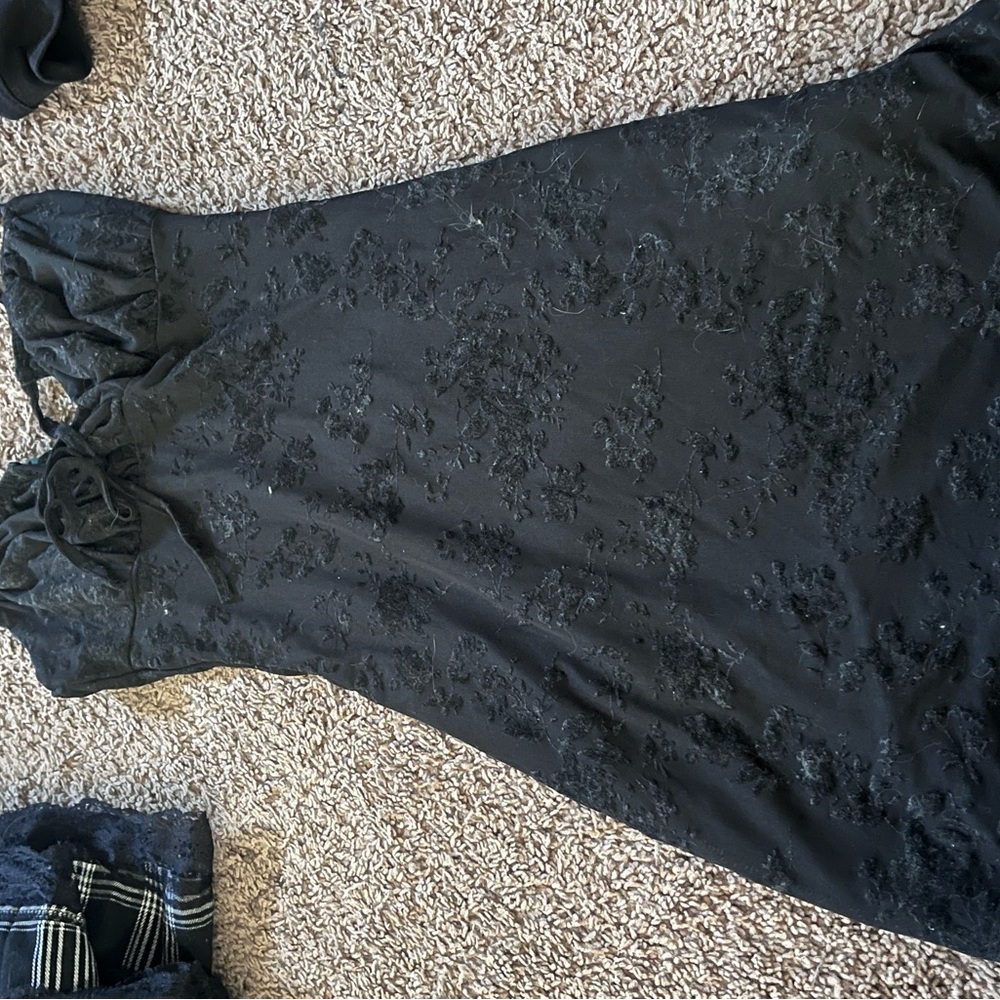 SHEIN Black One-Shoulder Floral Lace Dress